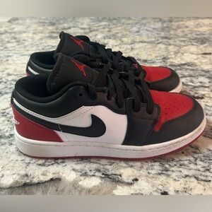 Nike Air Jordan Retro I Red and Black Low-Top Sneakers Size 4Y